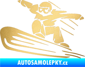Samolepka Snowboard 014 levá zlatá metalíza