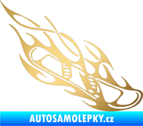 Samolepka Snowboard 015 pravá zlatá metalíza
