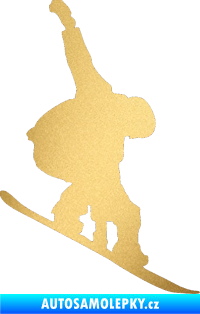 Samolepka Snowboard 018 pravá zlatá metalíza