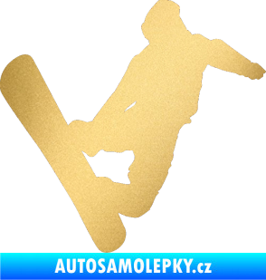 Samolepka Snowboard 020 pravá zlatá metalíza