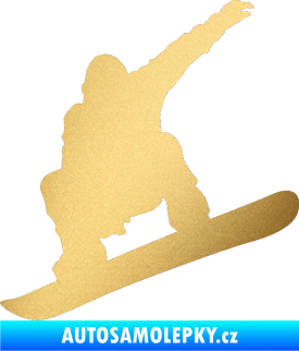 Samolepka Snowboard 021 levá zlatá metalíza