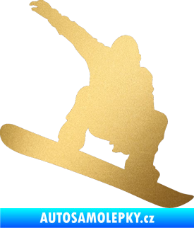 Samolepka Snowboard 021 pravá zlatá metalíza