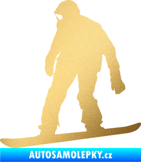 Samolepka Snowboard 027 levá zlatá metalíza