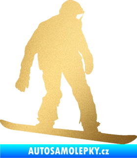 Samolepka Snowboard 027 pravá zlatá metalíza