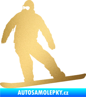 Samolepka Snowboard 034 levá zlatá metalíza