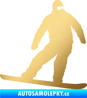 Samolepka Snowboard 034 pravá zlatá metalíza