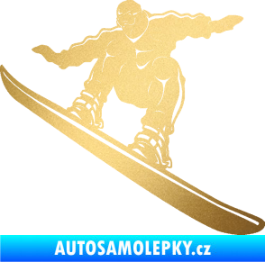 Samolepka Snowboard 038 levá zlatá metalíza