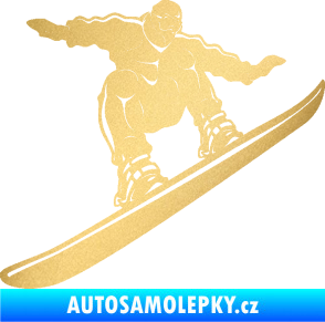 Samolepka Snowboard 038 pravá zlatá metalíza