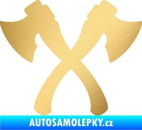 Samolepka Spojené sekery zlatá metalíza