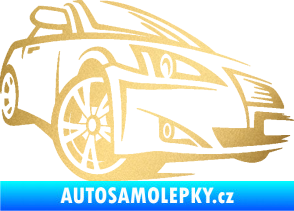 Samolepka Sportovní auto 001 pravá zlatá metalíza