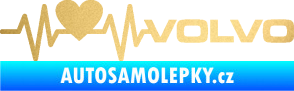 Samolepka Srdeční tep 021 pravá volvo srdcem zlatá metalíza