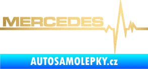 Samolepka Srdeční tep 035 levá mercedes zlatá metalíza