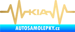 Samolepka Srdeční tep 049 Kia zlatá metalíza