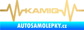 Samolepka Srdeční tep 067 Kamiq zlatá metalíza