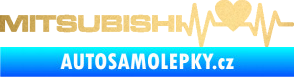 Samolepka Srdeční tep 082 levá Mitsubishi zlatá metalíza