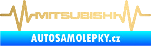 Samolepka Srdeční tep 083 Mitsubishi zlatá metalíza