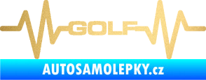 Samolepka Srdeční tep 085 Volkswagen Golf zlatá metalíza