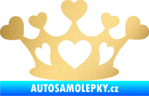 Samolepka Srdíčka korunka zlatá metalíza