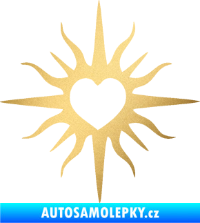 Samolepka Srdíčko 006 zlatá metalíza