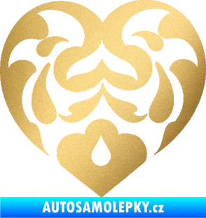 Samolepka Srdíčko 007 zlatá metalíza