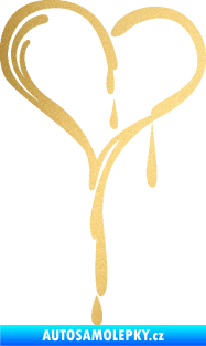 Samolepka Srdíčko 012 pravá zlatá metalíza