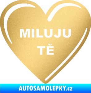 Samolepka Srdíčko 015 miluju tě zlatá metalíza