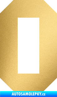 Samolepka Startovní číslo 0 typ 1 zlatá metalíza