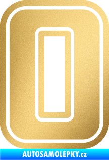Samolepka Startovní číslo 0 typ 5 zlatá metalíza