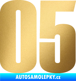 Samolepka Startovní číslo 05 typ 2 zlatá metalíza