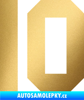Samolepka Startovní číslo 10 zlatá metalíza