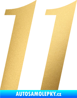 Samolepka Startovní číslo 11 typ 3   zlatá metalíza