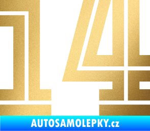 Samolepka Startovní číslo 14 typ 7 zlatá metalíza