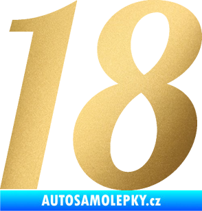 Samolepka Startovní číslo 18 typ 3         zlatá metalíza