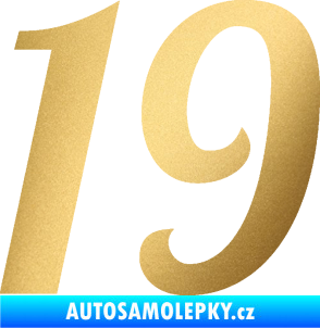 Samolepka Startovní číslo 19 typ 3          zlatá metalíza
