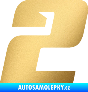Samolepka Startovní číslo 2 typ 6 zlatá metalíza