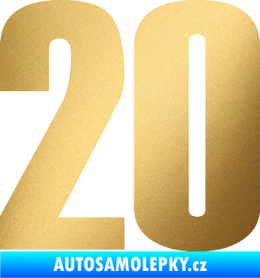 Samolepka Startovní číslo 20 typ 2       zlatá metalíza