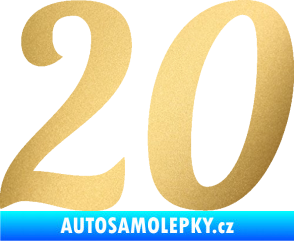Samolepka Startovní číslo 20 typ 3           zlatá metalíza