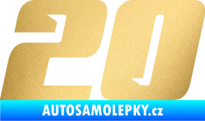 Samolepka Startovní číslo 20 typ 6 zlatá metalíza