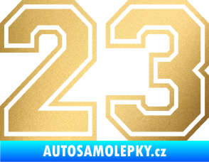Samolepka Startovní číslo 23 typ 4 zlatá metalíza