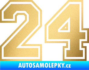 Samolepka Startovní číslo 24 typ 4 zlatá metalíza