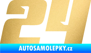Samolepka Startovní číslo 24 typ 6 zlatá metalíza