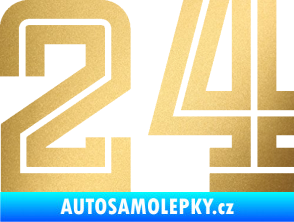 Samolepka Startovní číslo 24 typ 7 zlatá metalíza