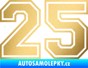 Samolepka Startovní číslo 25 typ 4 zlatá metalíza