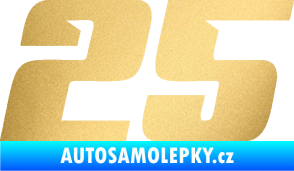Samolepka Startovní číslo 25 typ 6 zlatá metalíza