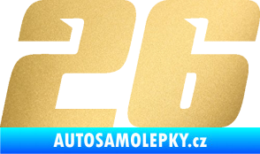 Samolepka Startovní číslo 26 typ 6 zlatá metalíza