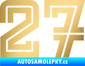 Samolepka Startovní číslo 27 typ 7 zlatá metalíza