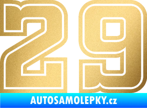Samolepka Startovní číslo 29 typ 5 zlatá metalíza