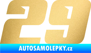 Samolepka Startovní číslo 29 typ 6 zlatá metalíza