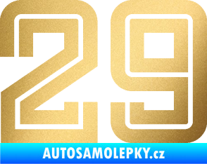Samolepka Startovní číslo 29 typ 7 zlatá metalíza