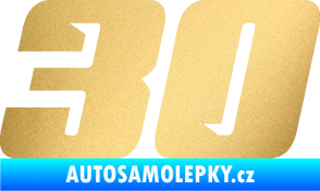 Samolepka Startovní číslo 30 typ 6 zlatá metalíza